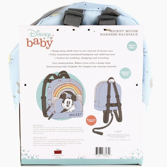 Disney Mickey Mouse Backpack Mini Child Harness 18M+ Insulated Lt Blue Grey - Picture 4 of 4